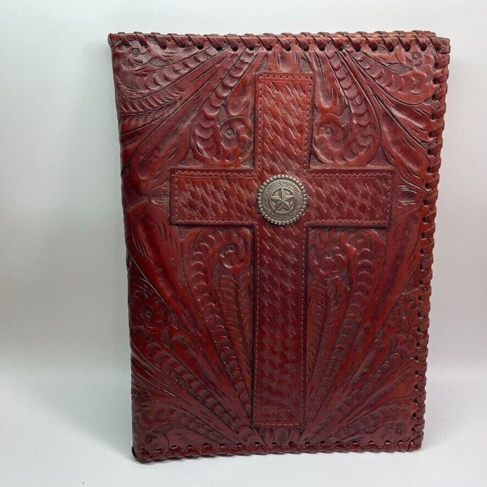 American West Red Leather Portfolio Organizer 10.5"x8".